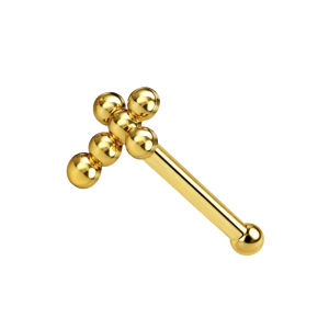 9K Gold Cross Ball End Nose Pin