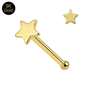 9K Gold Star Ball End Nose Pin