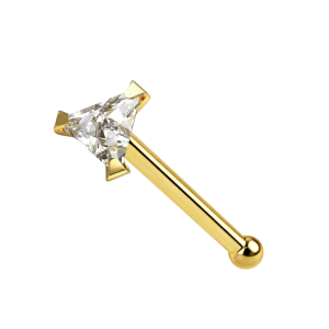 9K Gold Triangle CZ Ball End Nose Pin