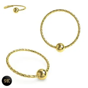 9K Gold Laser Cut BCR Nose Hoop Ring
