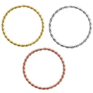9K Gold Continuous Twister Hoop Nose Ring