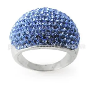 Austrian Blue Crystal Stone Brass Finger Ring