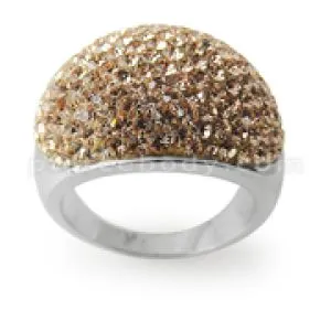 Austrian Crystal Stone Finger Ring Rhodium Platting