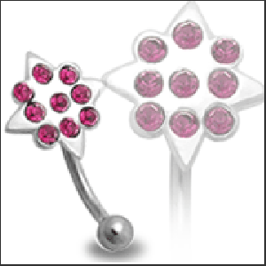 Jeweled Tribal Art  Eyebrow Ring