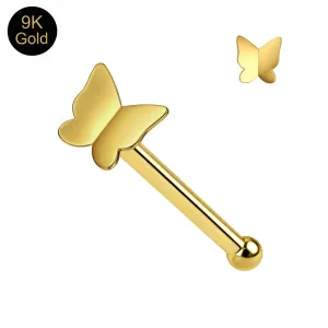 9K Gold Ball End Butterfly Nose Pin