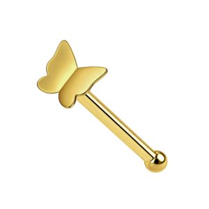9K Gold Ball End Butterfly Nose Pin