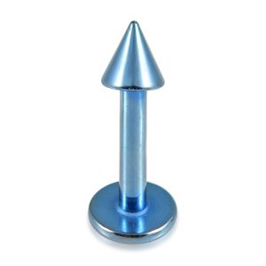 Aqua Anodized Labret Piercing with Cone