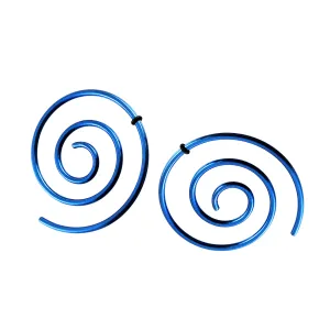 Anodized Dark Blue Spiral Ear Plug Expander 