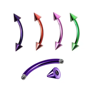Anodized Curved Barbell with Cone