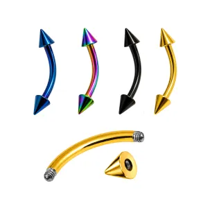 Anodised Eyebrow banana with Cones