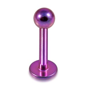 Purple Anodized Labret Piercing with Top Ball
