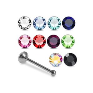 B2B color assortment of 2mm round cubic zirconia nose studs in 925 sterling silver for professional studios
