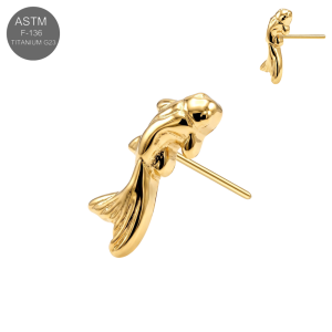 ASTM F-136 Titanium Fancy Koi Fish Threadless Top | Universal 18G/16G Fit