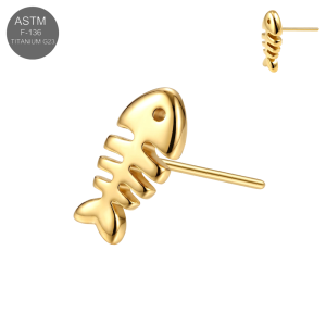 ASTM F-136 Titanium Fishbone Threadless Top | Universal 18G/16G Fit