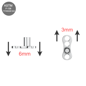 G23 Implant Grade Titanium 3-Hole Dermal Anchor Base