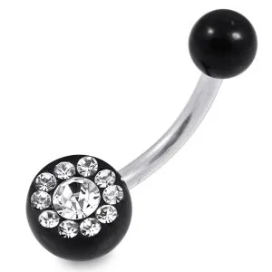 Multi Jeweled Black UV Belly Banana