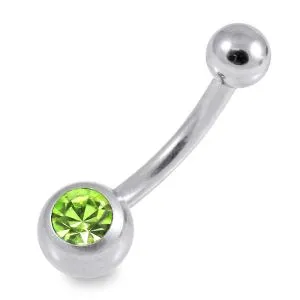 Single Jeweled 316L Steel Belly Banana