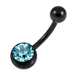 Single Jeweled Steel PVD Black Belly Banana