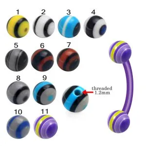 Bio Flex Eyebrow Banana With  Fancy Stripes UV Balls