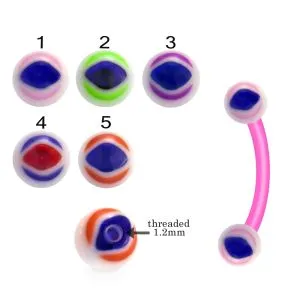 Bio Flex Eyebrow Banana With Evil Eye Design UV Balls