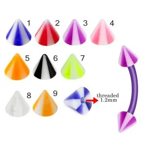 Bio Flex Eyebrow Banana With Milky White with Different color UV Cones