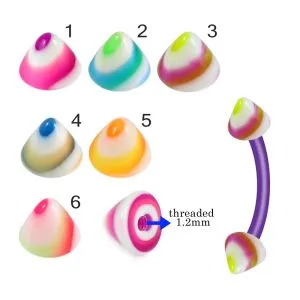 Bio Flex Eyebrow Banana With Multi Color Cotton Candy Design UV Cones