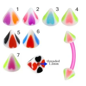 Bio Flex Eyebrow Banana With Colorful Hearts UV Cones