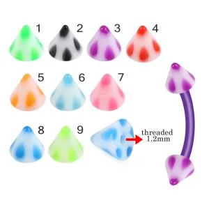 Bio Flex Eyebrow Banana With Colorful Small Dots Design UV Cones