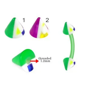 Bio Flex Eyebrow Banana With Colorful Small Squares Inside UV Cones