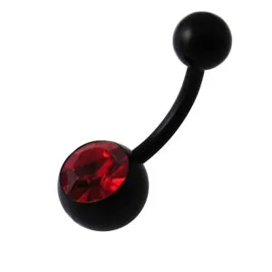 Single Jeweled Black UV Belly Banana