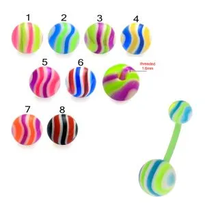 UV Belly Banana Bar With Pink And White UV Balls