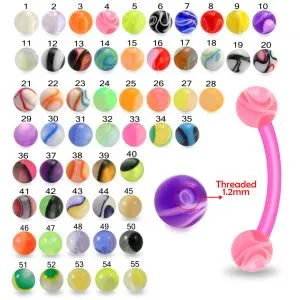 UV Eyebrow Banana Ring with UV Balls