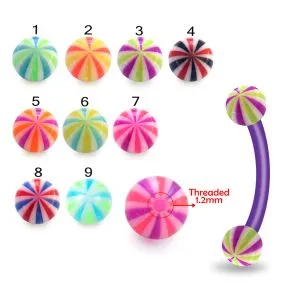 Glittering Green UV Eyebrow Curved Banana With UV Ball
