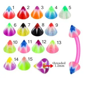 Bio Flex Eyebrow Banana With  Colorful Double Stars UV Cones