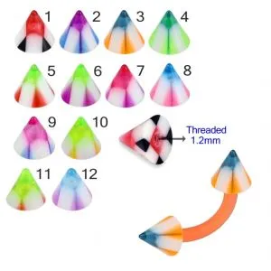 UV-Acrylic Eyebrow Banana With Multi Color UV Cone