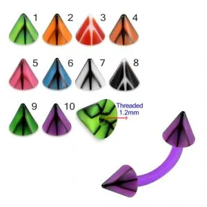 UV Eyebrow Banana With UV Fancy Colorful Peace Sign Cone 
