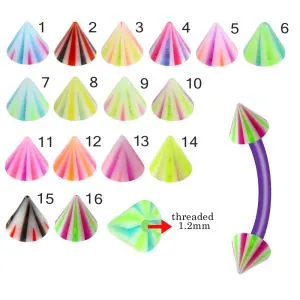 Bio Flex Eyebrow Banana With Double Color Multi Stripe UV Cones