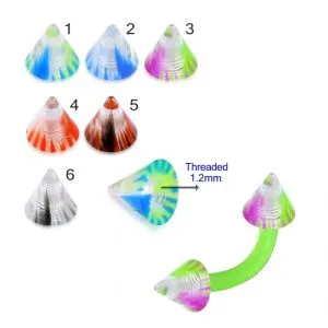 UV Eyebrow Banana With UV Fancy Colorful Marble Cones