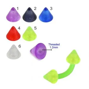 UV Eyebrow Banana With UV Fancy Colorful Transparent Cone