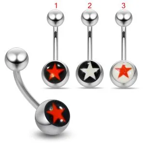 316L Surgical Steel Curved Belly Banana with Star Logo