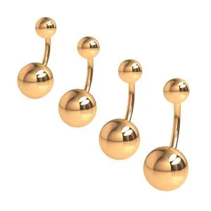 16G Rose Gold Anodized Plain Ball Belly Banana