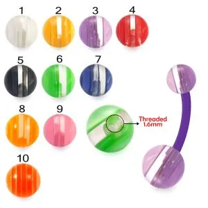 Bio Flex Banana Belly Bar With White Faded Stripes UV Balls