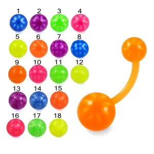Bio Flex  Banana Belly Bar With Fancy Color UV Balls