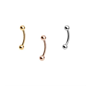 925 Sterling Silver Internally Threaded Curved barbell Bar with Ball