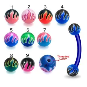 UV-Acrylic Bio Plast  Eyebrow Banana With  Fire UV Balls