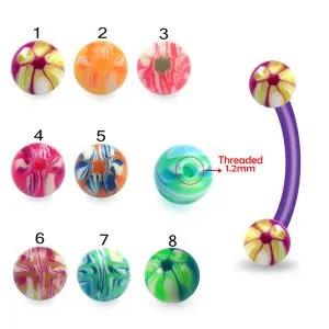 Bio Flex Eyebrow Banana With Colorful Hand Painted UV Balls