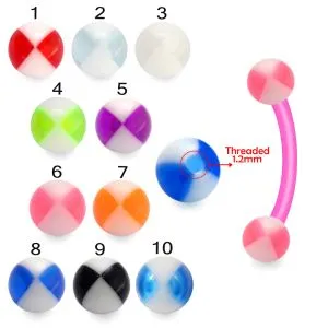 Bio Flex Eyebrow Banana With Fancy Acrylic UV Beach Ball