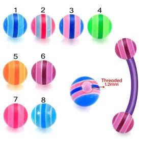 Bio Flex Eyebrow Banana With Multi Stripe UV Balls