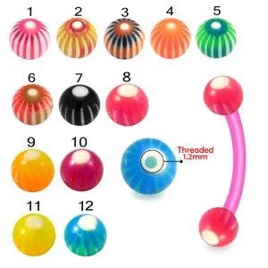 Bio Flex Eyebrow Banana With Double Color Swirl UV Ball