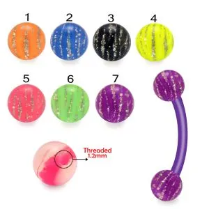 Bio Flex Eyebrow Banana With Glitter Stripes UV Ball